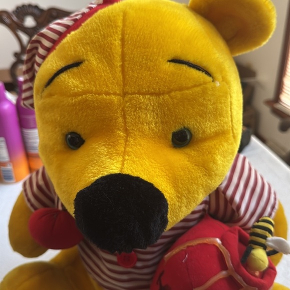 Adorable Winnie the Pooh with Striped Outfit and honey jar - Picture 3 of 4